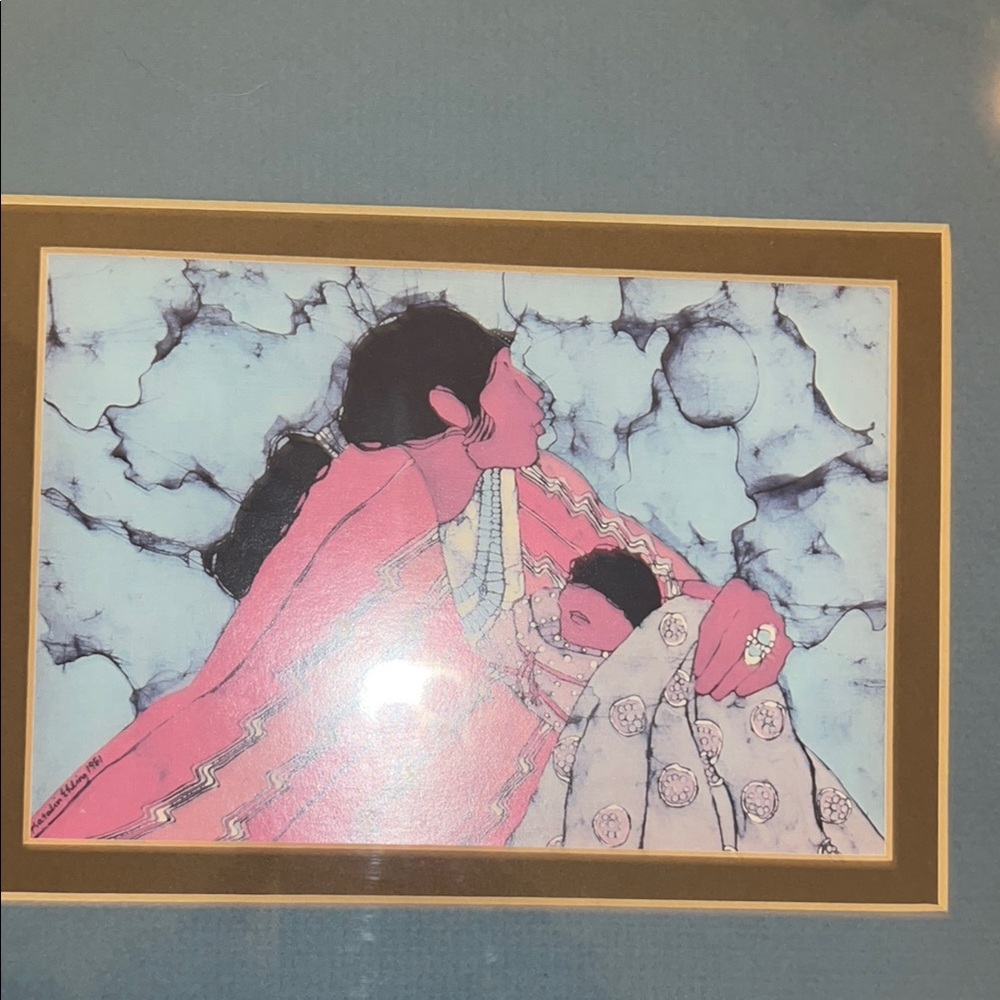 Katalin Ehling Framed Art Print with Red and Blue Tones -“Pueblo Madonna” - Picture 4 of 7